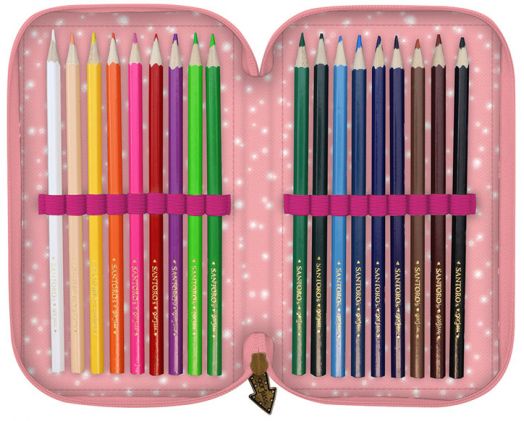 Ученически несесер Gorjuss Carousel с три отделения, пълен