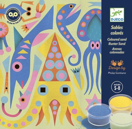 Комплект за рисуване с пясък Djeco - Морски светлини