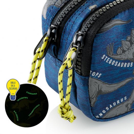 Несесер Miquelrius Wild Dino с две отделения, светещ в тъмното