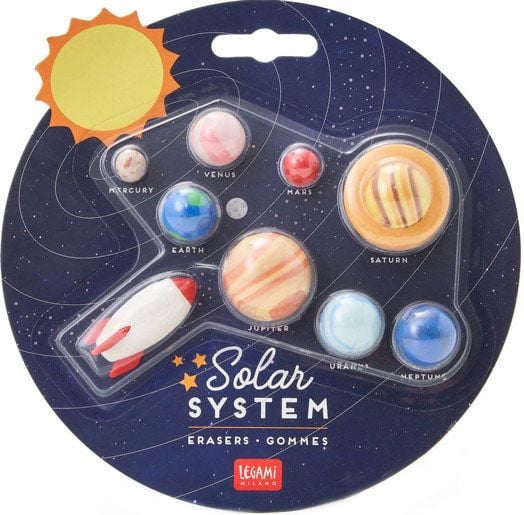 Комплект гумички Legami - Слънчева система