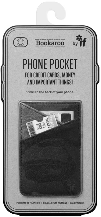 Залепващ се джоб за телефон, черен