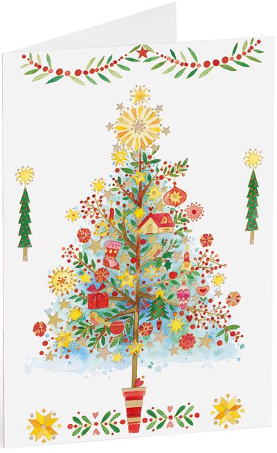 Коледна картичка Busquets: Украсена елха