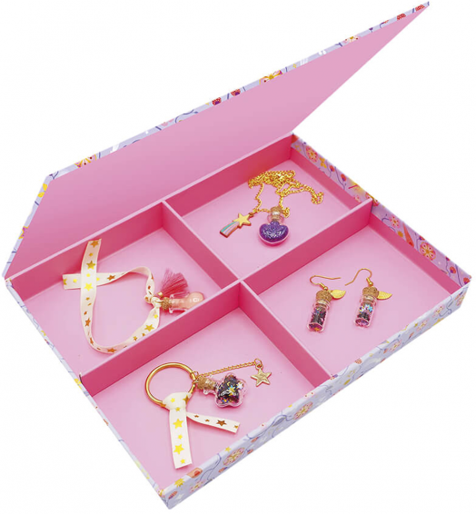 Творчески комплект Janod - 4 бижута с флаконче вълшебен прашец