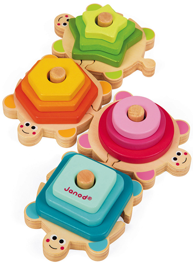 Дървена низанка Janod - Костенурки