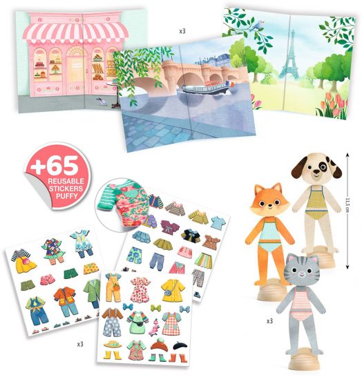Творчески комплект Djeco - Облечи със стикери куклата