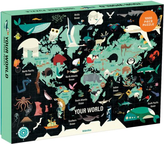 Пъзел Mudpuppy: Светът, 1000 части