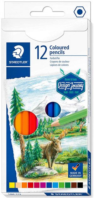 Комплект цветни моливи Staedtler Design Journey, 12 цвята