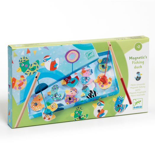 Дървени магнити Djeco - Патешки риболов
