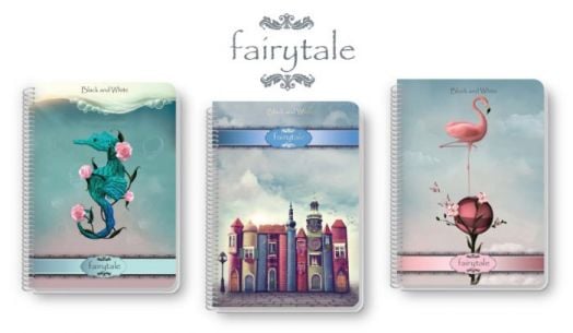 Тетрадка Black & White B5 със спирала и 3 теми, 105 листа - широки редове