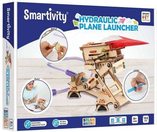 Дървен конструктор Smartivity - Хидравлична самолетна писта