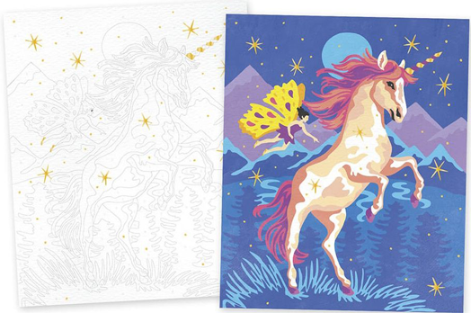 Творчески комплект Janod - Оцвети по числата, Еднорози