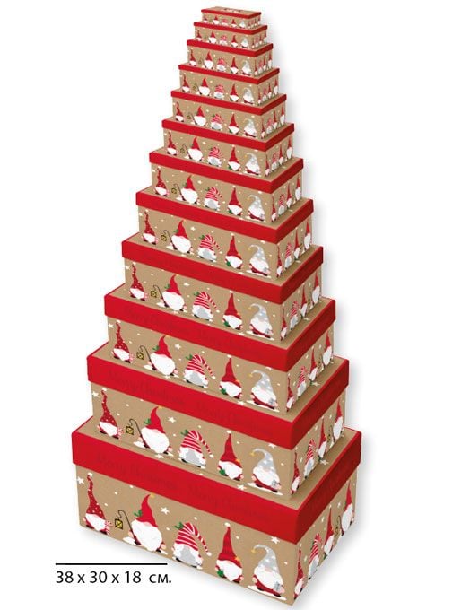 Коледна кутия Eurowrap - Koледен елф, размер 38 х 30 х 18 см.