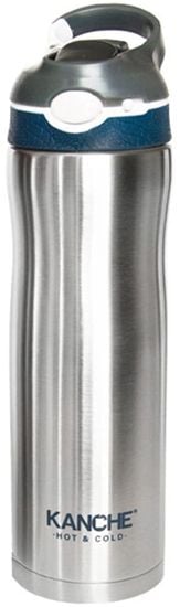 Стоманен термос Kanche - Спортувай с мен, син