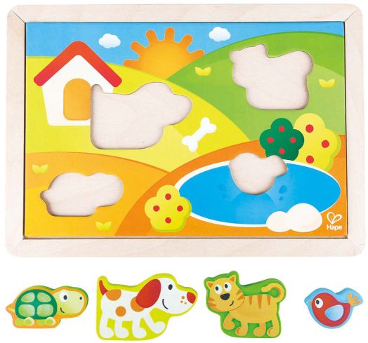 Дървен пъзел 3 в 1 Hape - Слънчевата долина