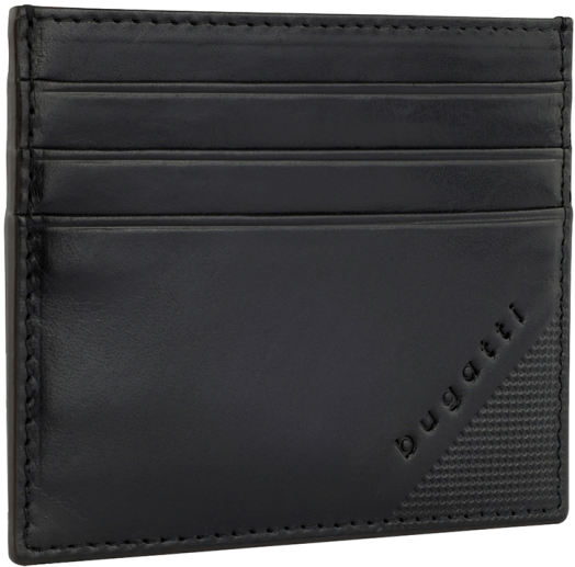 Кожен калъф за карти Bugatti Nobile, черен