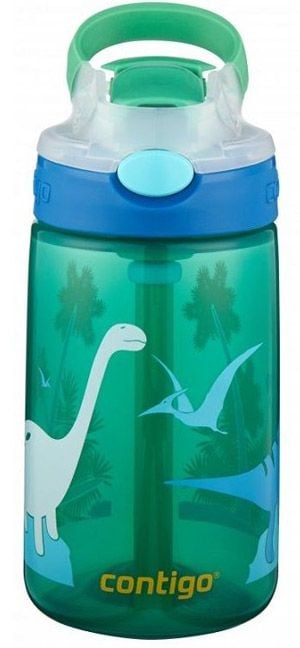 Детска бутилка за вода Contigo Gizmo Flip - Динозаври, 420 мл.