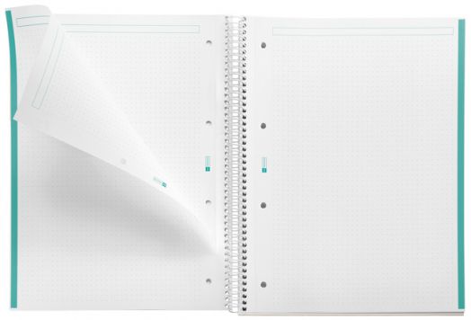 Тетрадка Miquelrius Emotions A4 със спирала, 80 листа на точки, тюркоаз