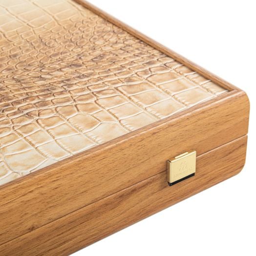 Табла Manopoulos с отделения - крокодилска кожа, слонова кост