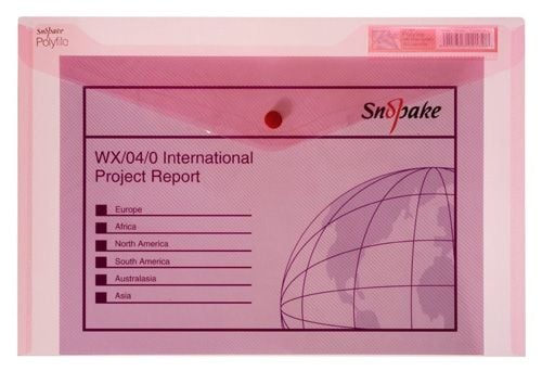 Папка с копче Snopake за училище, формат А4, червена