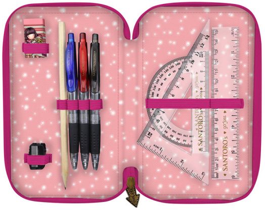 Ученически несесер Gorjuss Carousel с три отделения, пълен