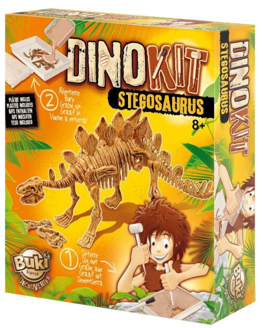 Открий и сглоби скелет на динозавър Buki - Стегозавър