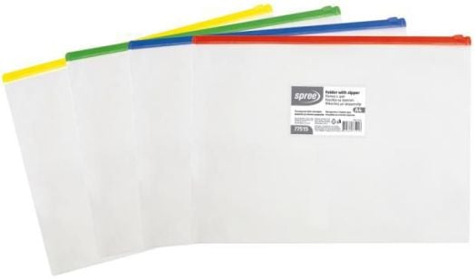 Прозрачна папка с цип Spree, зелена