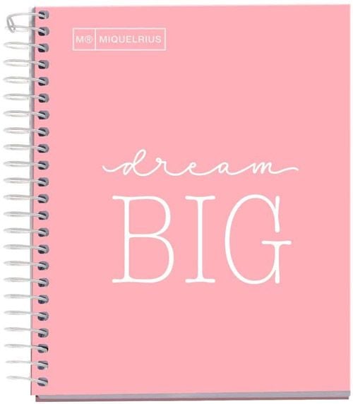 Тетрадка Miquelrius Messages А5 със спирала, 100 листа на широки редове, розова