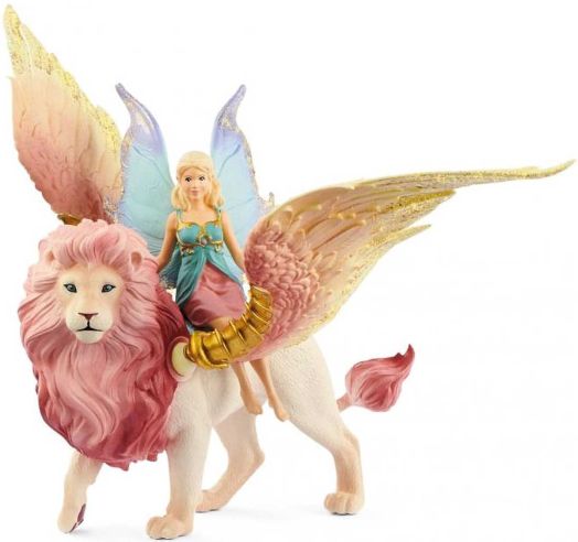 Фигурка Schleich: Фея, яздеща крилат лъв