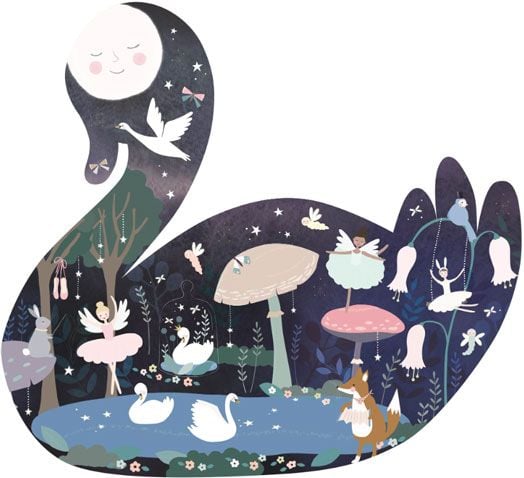 Пъзел Floss & Rock, Enchanted - Лебед, 40 части