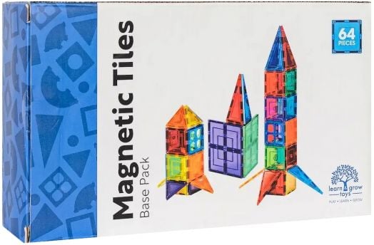 Магнитен конструктор Learn and Grow Toys - Базов комплект, 64 части
