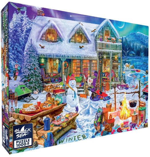 Пъзел Black Sea Puzzles - Зимни забавления, 1000 части