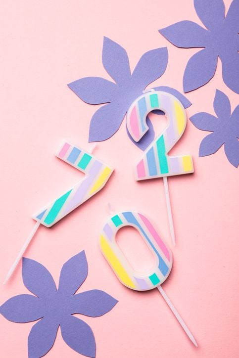 Свещ за рожден ден Folat - Цифра 4, пастел