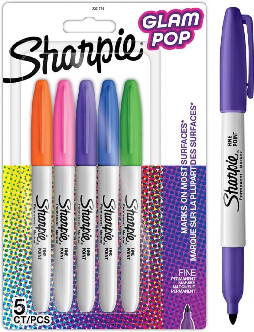 Комплект маркери Sharpie - Glam Pop, 5 цвята
