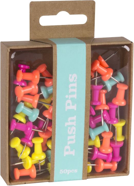 Пинчета за коркова дъска Apli Fluor, 50 бр.