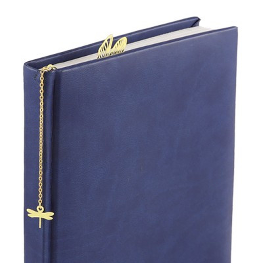 Метален книгоразделител Book Time - Водно конче, злато