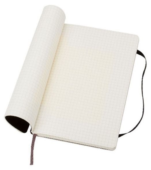 Класически черен тефтер Moleskine Classic Black с меки корици и листа на малки квадратчета