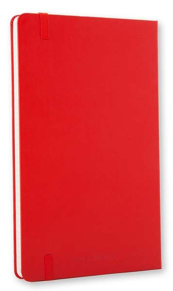 Червен тефтер Moleskine с твърди корици, страници на квадратчета