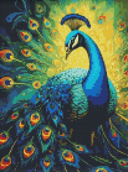 Диамантен гоблен без рамка Ideyka - Паун