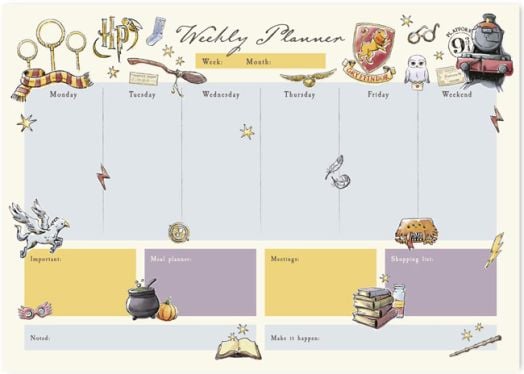 Седмичен планер - пад Harry Potter А3, 52 листа