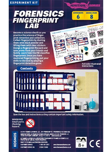 Игра с експерименти Thames & Kosmos: Съдебномедицинска лаборатория за пръстови отпечатъци