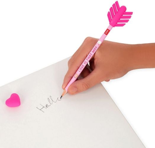 Молив с две ароматизирани гумички Legami - Go Cupid