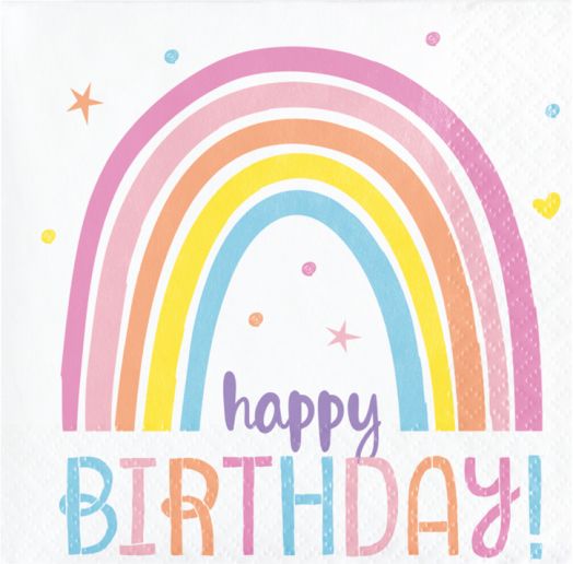 Салфетки Creative Party - Happy Rainbow Beverage, 16 бр.