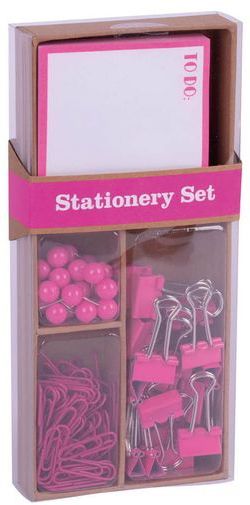 Комплект с принадлежности за бюро Apli Fluor, розов