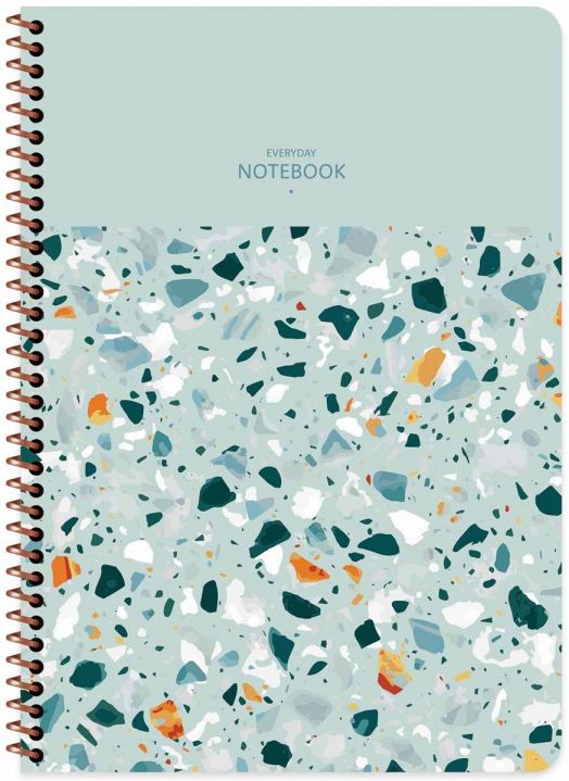 Тетрадка Keskin Color Terrazzo A4, 80 листа с широки редове, асортимент