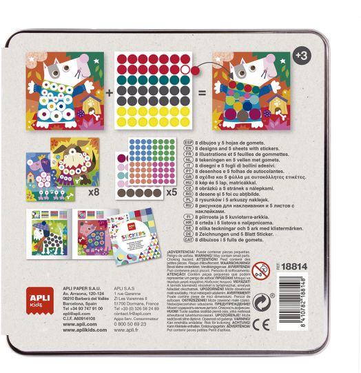 Игра със стикери Apli Kids - Куче, в метална кутия