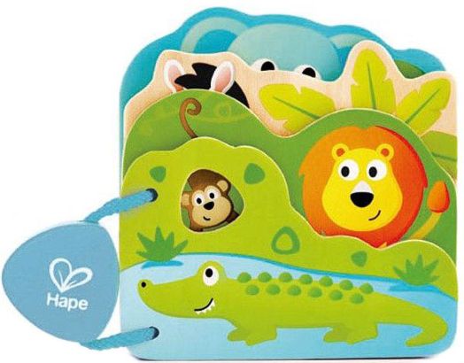 Дървена книжка Hape - Диви животни