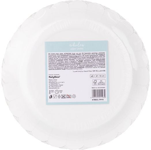 Чинийки PartyDeco - Кит, 6 бр.