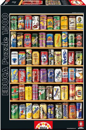 Класически пъзел: Кенчета с напитки, 1500 части