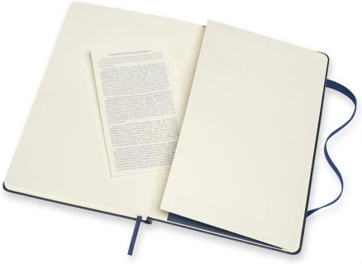 Класически сапфирено син тефтер Moleskine с твърди корици, комбинирани страници