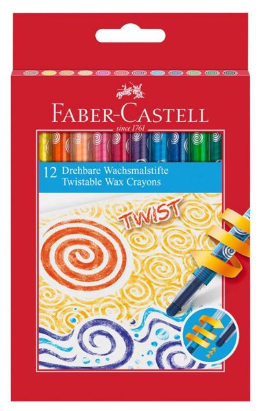 Восъчни пастели Faber-Castell Twist, 12 цвята